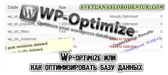 Wp-optimize или как оптимизировать базу данных